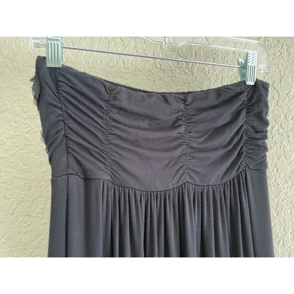 Soma black bra top maxi dress- Floral fabric design on top. Removable inserts. - Picture 4 of 5